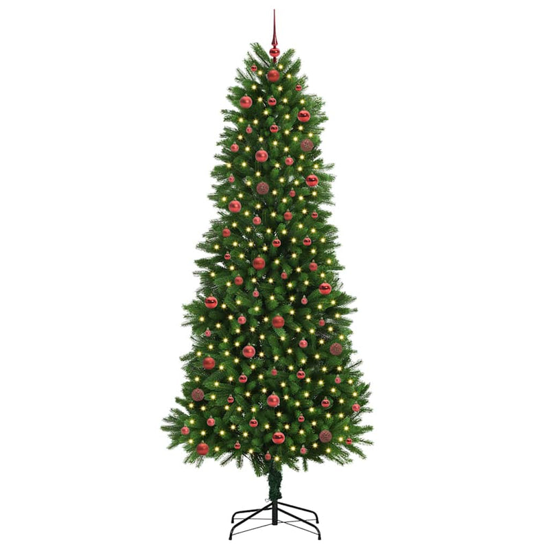 vidaXL Karácsonyfa 300 LED-del állvánnyal Zöld 240 cm PE