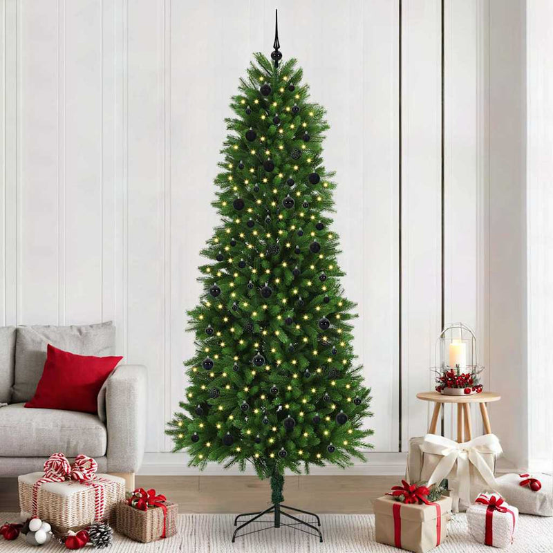 vidaXL Karácsonyfa 300 LED-del állvánnyal Zöld 240 cm PE