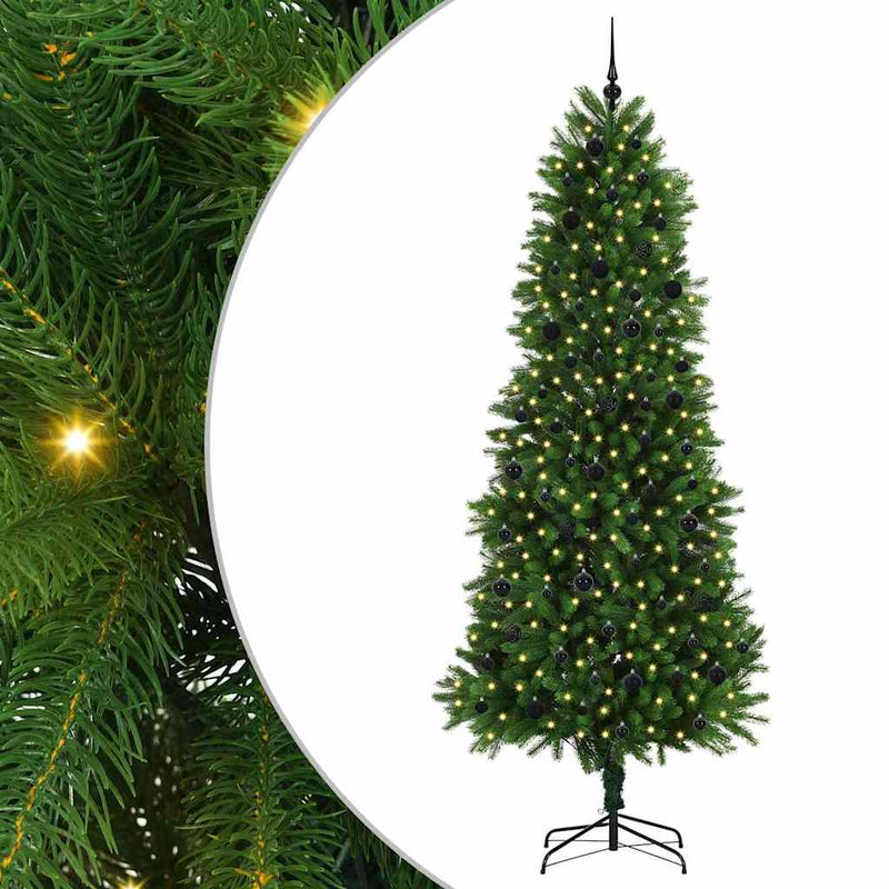 vidaXL Karácsonyfa 300 LED-del állvánnyal Zöld 240 cm PE