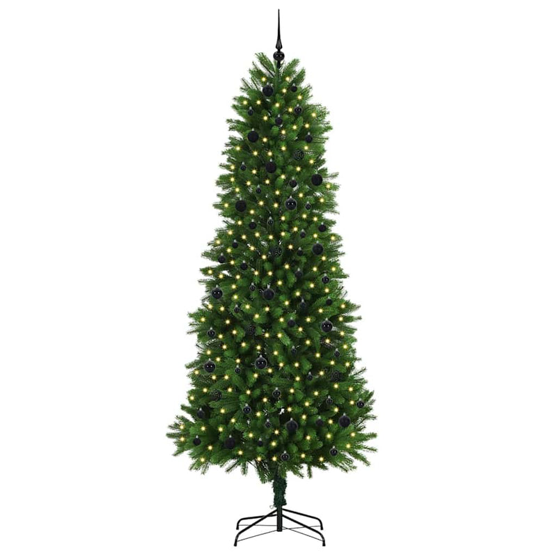 vidaXL Karácsonyfa 300 LED-del állvánnyal Zöld 240 cm PE