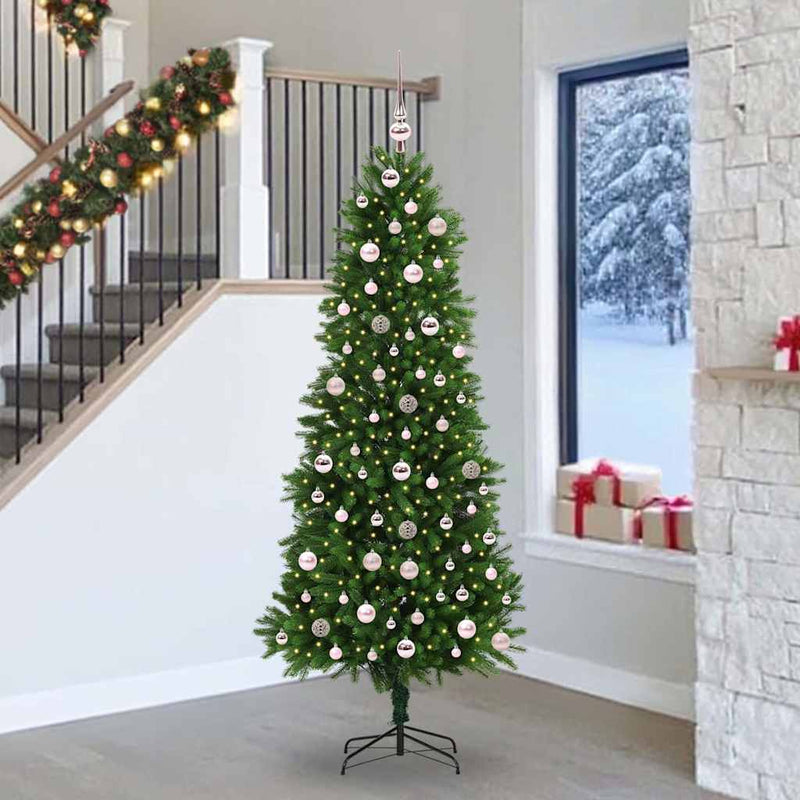 vidaXL Karácsonyfa 300 LED-del állvánnyal Zöld 240 cm PE