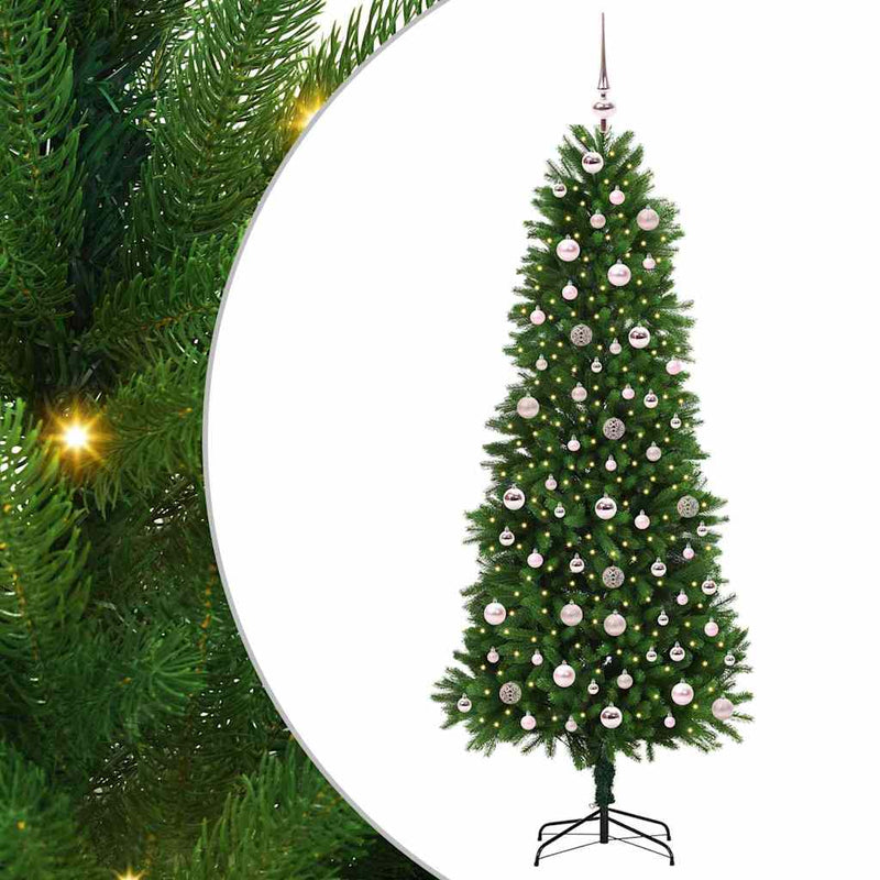 vidaXL Karácsonyfa 300 LED-del állvánnyal Zöld 240 cm PE
