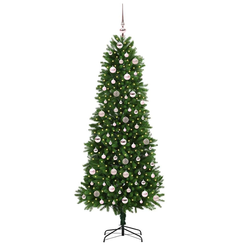 vidaXL Karácsonyfa 300 LED-del állvánnyal Zöld 240 cm PE