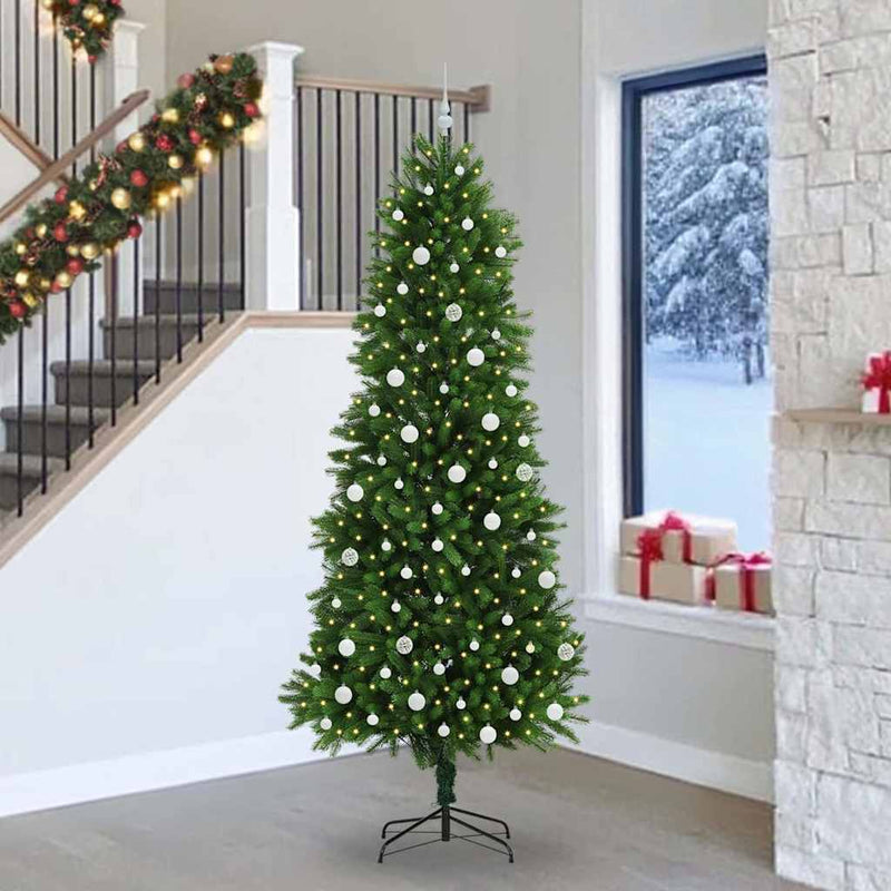 vidaXL Karácsonyfa 300 LED-del állvánnyal Zöld 240 cm PE