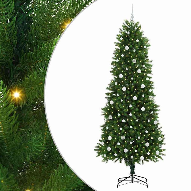 vidaXL Karácsonyfa 300 LED-del állvánnyal Zöld 240 cm PE