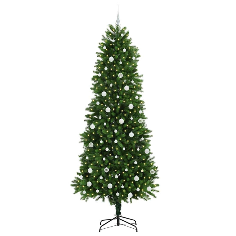 vidaXL Karácsonyfa 300 LED-del állvánnyal Zöld 240 cm PE