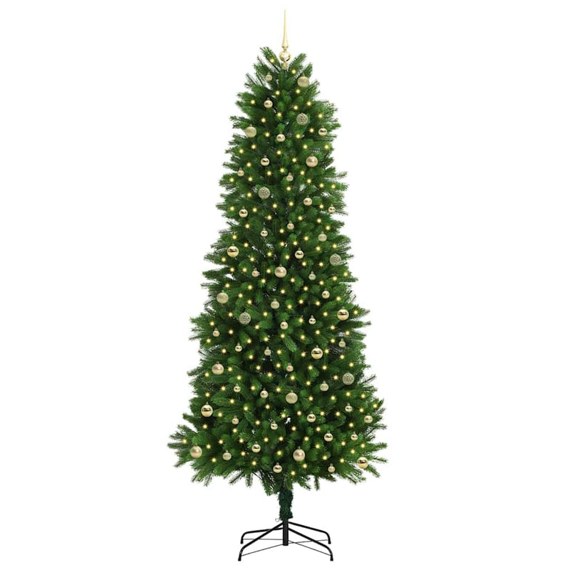 vidaXL Karácsonyfa 300 LED-del állvánnyal Zöld 240 cm PE