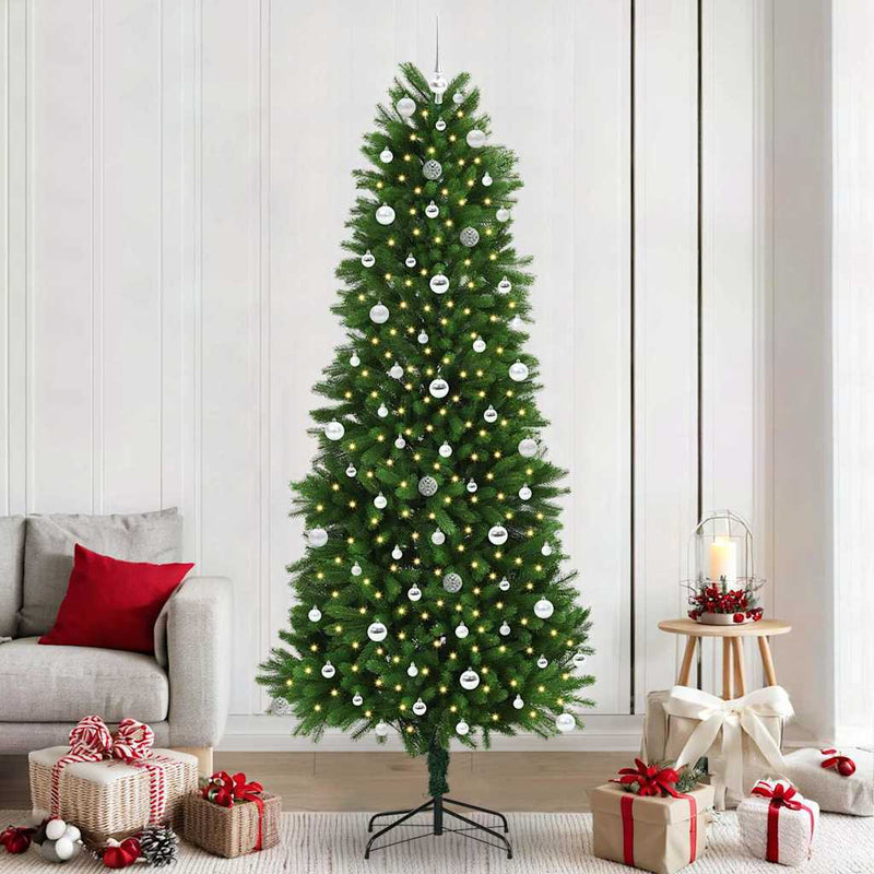 vidaXL Karácsonyfa 300 LED-del állvánnyal Zöld 240 cm PE