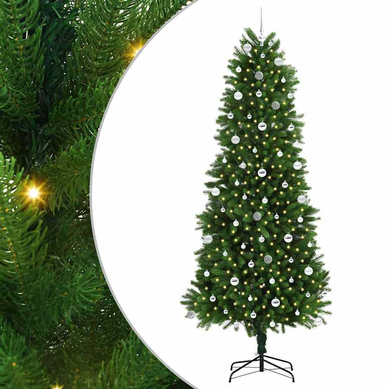 vidaXL Karácsonyfa 300 LED-del állvánnyal Zöld 240 cm PE