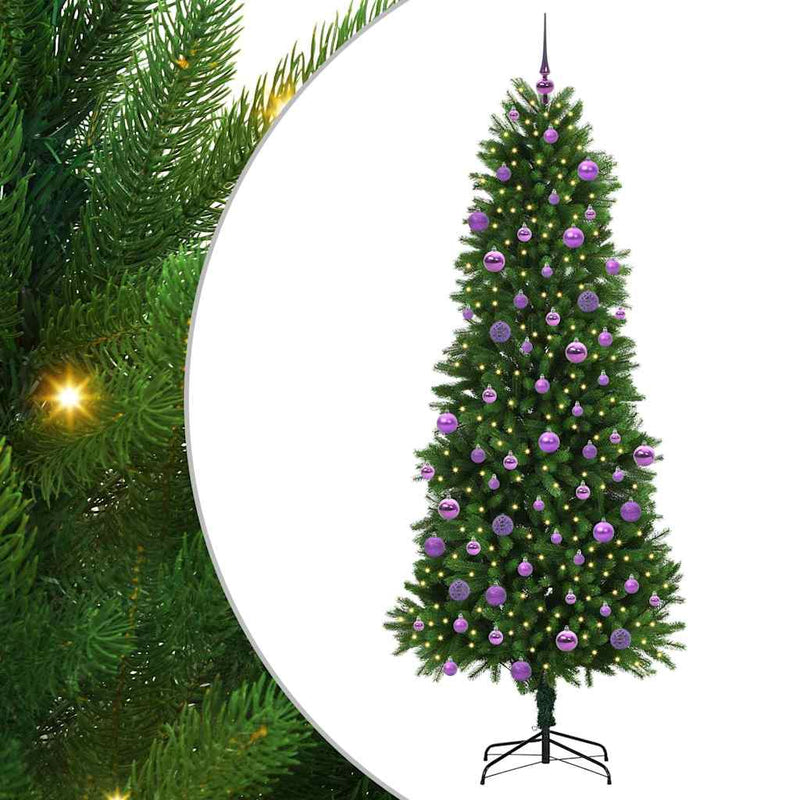 vidaXL Karácsonyfa 300 LED-del állvánnyal Zöld 240 cm PE