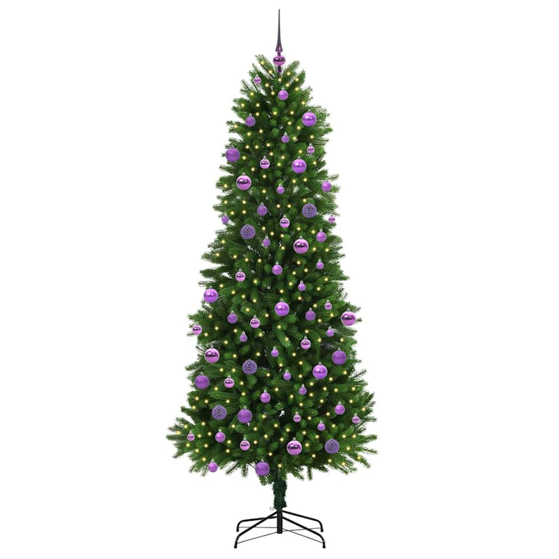 vidaXL Karácsonyfa 300 LED-del állvánnyal Zöld 240 cm PE