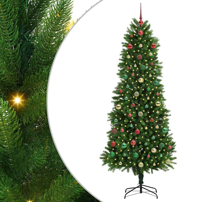 vidaXL Karácsonyfa 300 LED-del állvánnyal Zöld 240 cm PE
