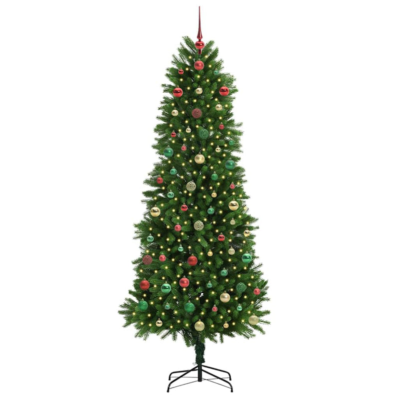 vidaXL Karácsonyfa 300 LED-del állvánnyal Zöld 240 cm PE