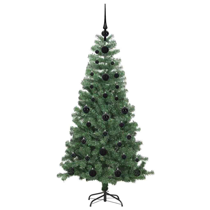 vidaXL Karácsonyfa 150 LED-del állvánnyal Zöld 120 cm PVC