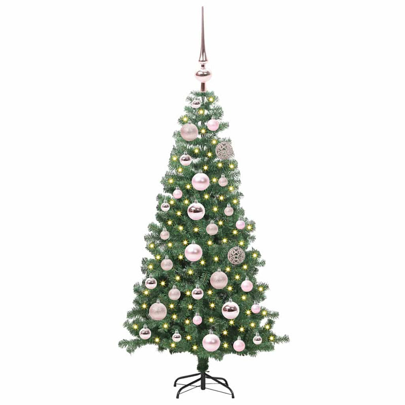 vidaXL Karácsonyfa 150 LED-del állvánnyal Zöld 120 cm PVC