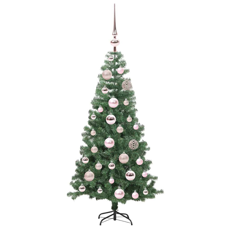 vidaXL Karácsonyfa 150 LED-del állvánnyal Zöld 120 cm PVC