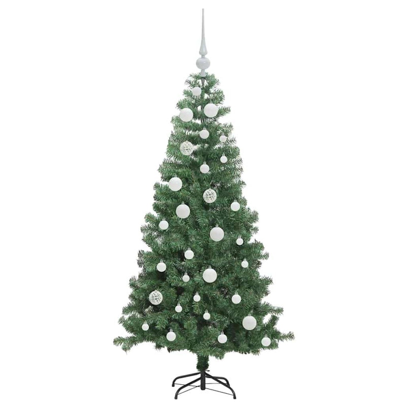 vidaXL Karácsonyfa 150 LED-del állvánnyal Zöld 120 cm PVC