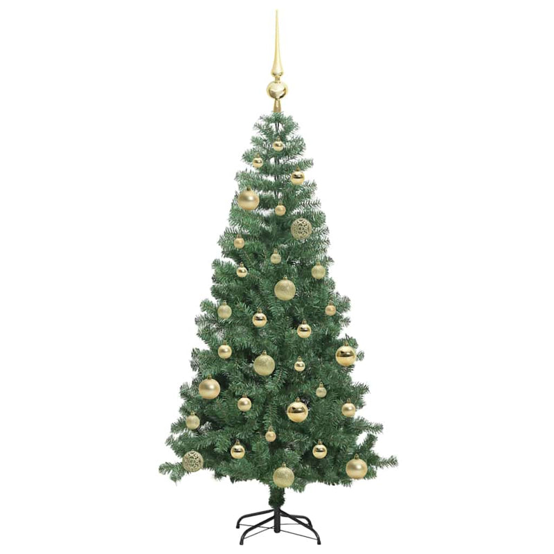 vidaXL Karácsonyfa 150 LED-del állvánnyal Zöld 120 cm PVC