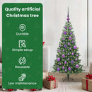 vidaXL Karácsonyfa 150 LED-del állvánnyal Zöld 120 cm PVC
