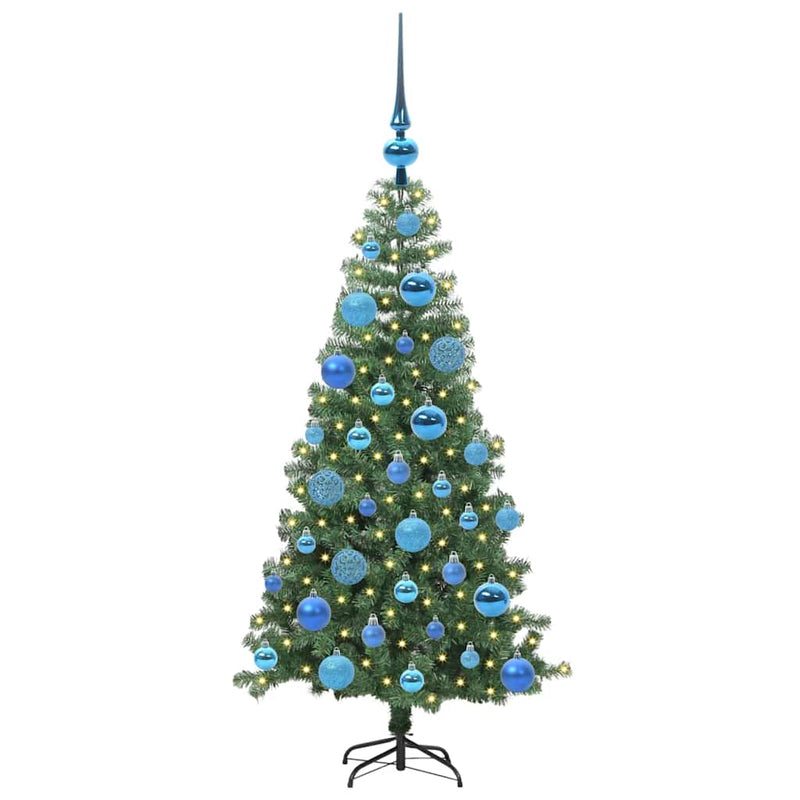 vidaXL Karácsonyfa 150 LED-del állvánnyal Zöld 120 cm PVC
