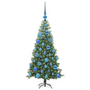 vidaXL Karácsonyfa 150 LED-del állvánnyal Zöld 120 cm PVC