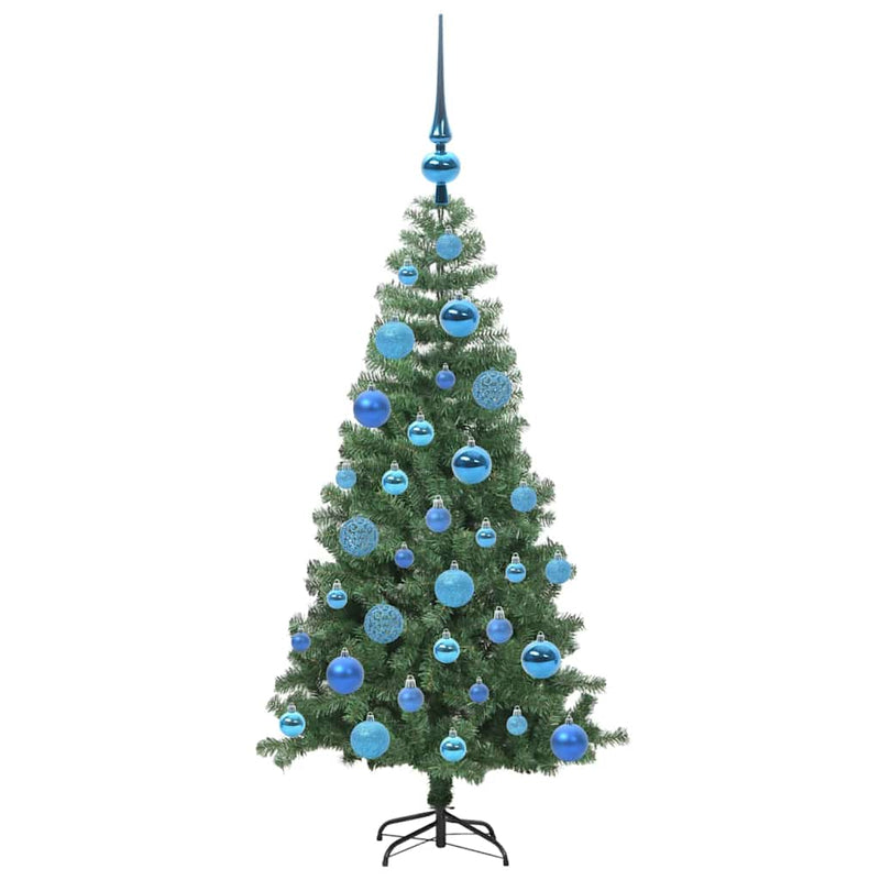 vidaXL Karácsonyfa 150 LED-del állvánnyal Zöld 120 cm PVC