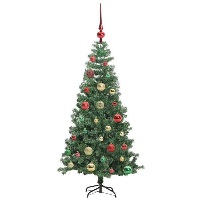 vidaXL Karácsonyfa 150 LED-del állvánnyal Zöld 120 cm PVC