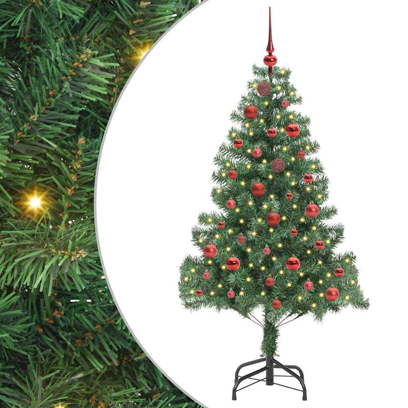 vidaXL Karácsonyfa 150 LED-del állvánnyal Zöld 150 cm PVC