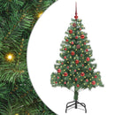 vidaXL Karácsonyfa 150 LED-del állvánnyal Zöld 150 cm PVC