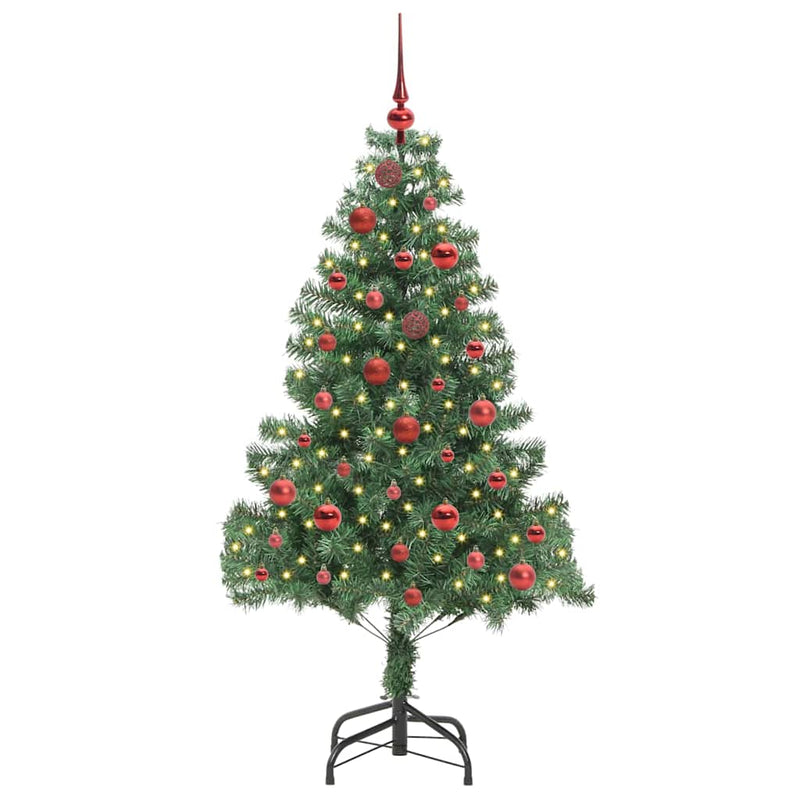 vidaXL Karácsonyfa 150 LED-del állvánnyal Zöld 150 cm PVC