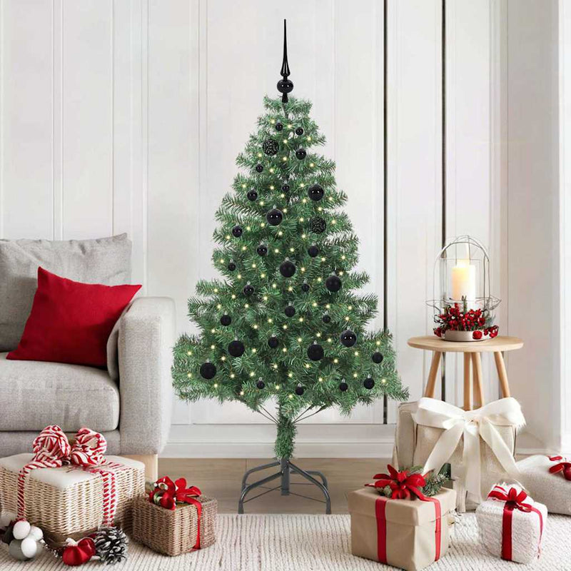 vidaXL Karácsonyfa 150 LED-del állvánnyal Zöld 150 cm PVC
