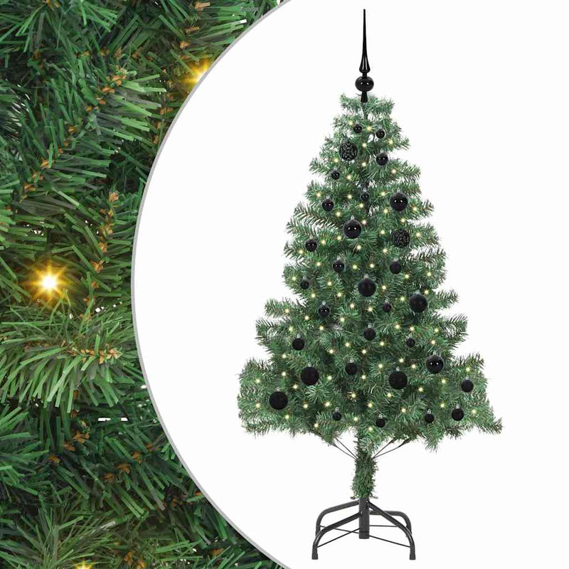 vidaXL Karácsonyfa 150 LED-del állvánnyal Zöld 150 cm PVC