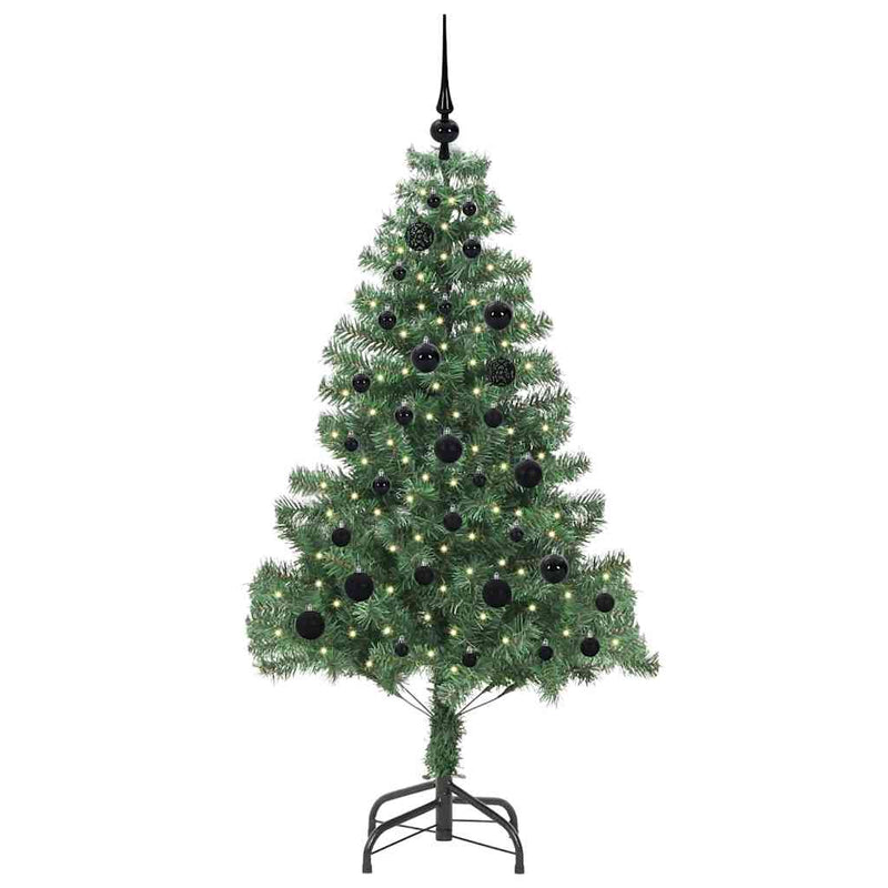vidaXL Karácsonyfa 150 LED-del állvánnyal Zöld 150 cm PVC