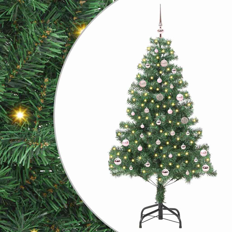 vidaXL Karácsonyfa 150 LED-del állvánnyal Zöld 150 cm PVC