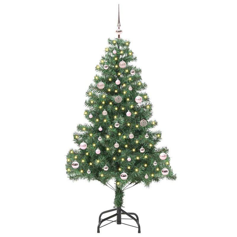 vidaXL Karácsonyfa 150 LED-del állvánnyal Zöld 150 cm PVC