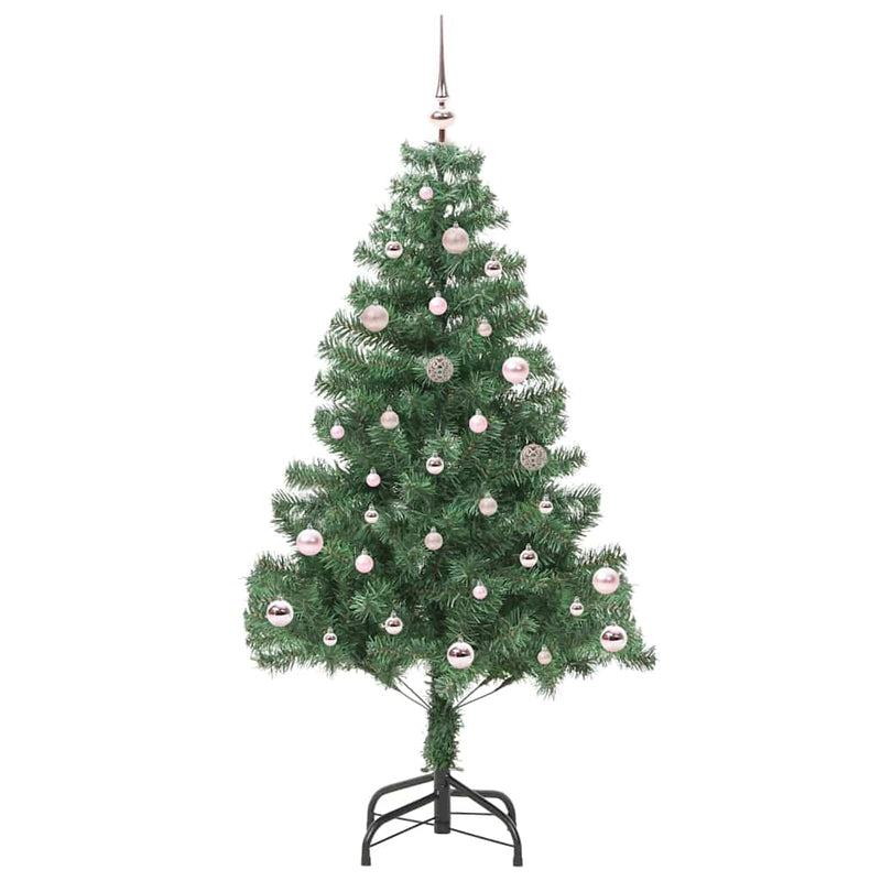 vidaXL Karácsonyfa 150 LED-del állvánnyal Zöld 150 cm PVC
