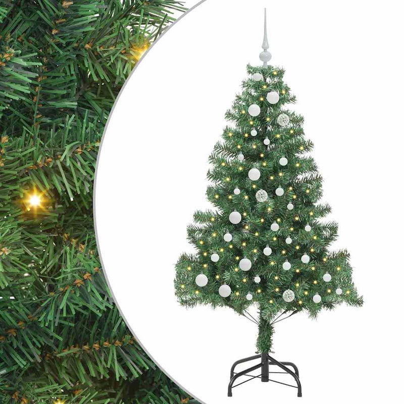 vidaXL Karácsonyfa 150 LED-del állvánnyal Zöld 150 cm PVC