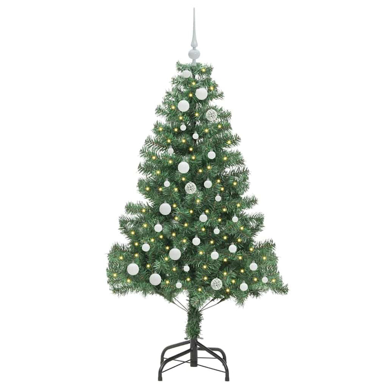 vidaXL Karácsonyfa 150 LED-del állvánnyal Zöld 150 cm PVC