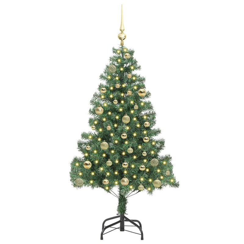 vidaXL Karácsonyfa 150 LED-del állvánnyal Zöld 150 cm PVC