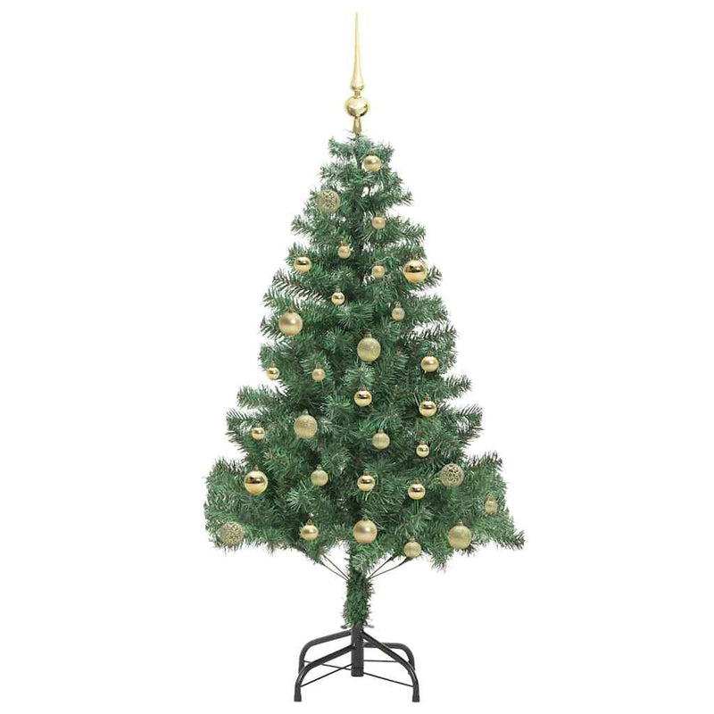 vidaXL Karácsonyfa 150 LED-del állvánnyal Zöld 150 cm PVC
