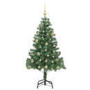 vidaXL Karácsonyfa 150 LED-del állvánnyal Zöld 150 cm PVC