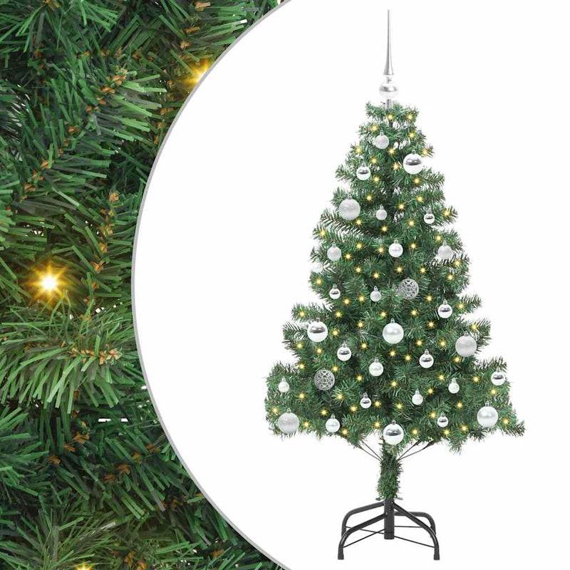 vidaXL Karácsonyfa 150 LED-del állvánnyal Zöld 150 cm PVC