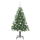 vidaXL Karácsonyfa 150 LED-del állvánnyal Zöld 150 cm PVC