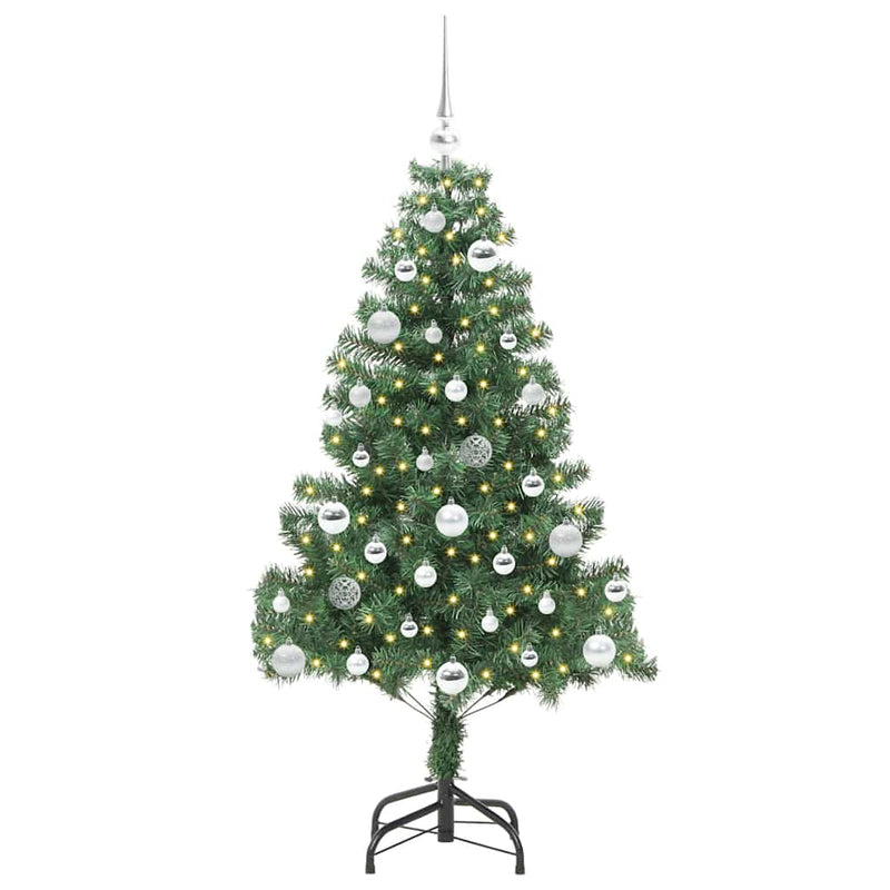 vidaXL Karácsonyfa 150 LED-del állvánnyal Zöld 150 cm PVC