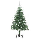 vidaXL Karácsonyfa 150 LED-del állvánnyal Zöld 150 cm PVC