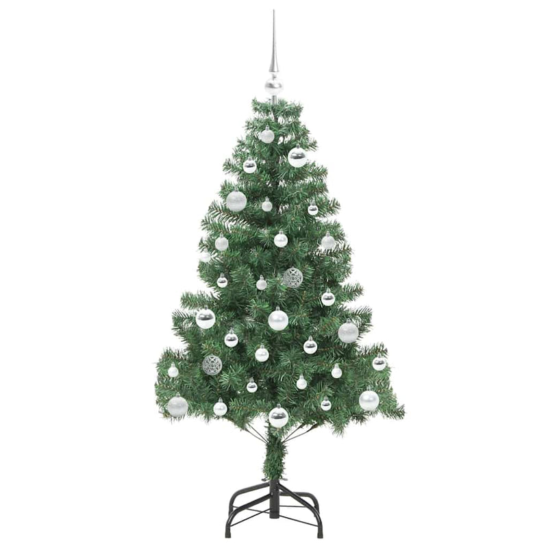 vidaXL Karácsonyfa 150 LED-del állvánnyal Zöld 150 cm PVC