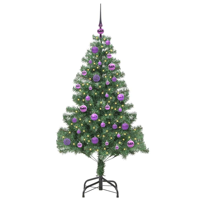 vidaXL Karácsonyfa 150 LED-del állvánnyal Zöld 150 cm PVC