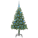 vidaXL Karácsonyfa 150 LED-del állvánnyal Zöld 150 cm PVC