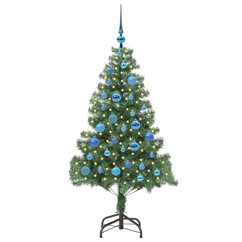 vidaXL Karácsonyfa 150 LED-del állvánnyal Zöld 150 cm PVC