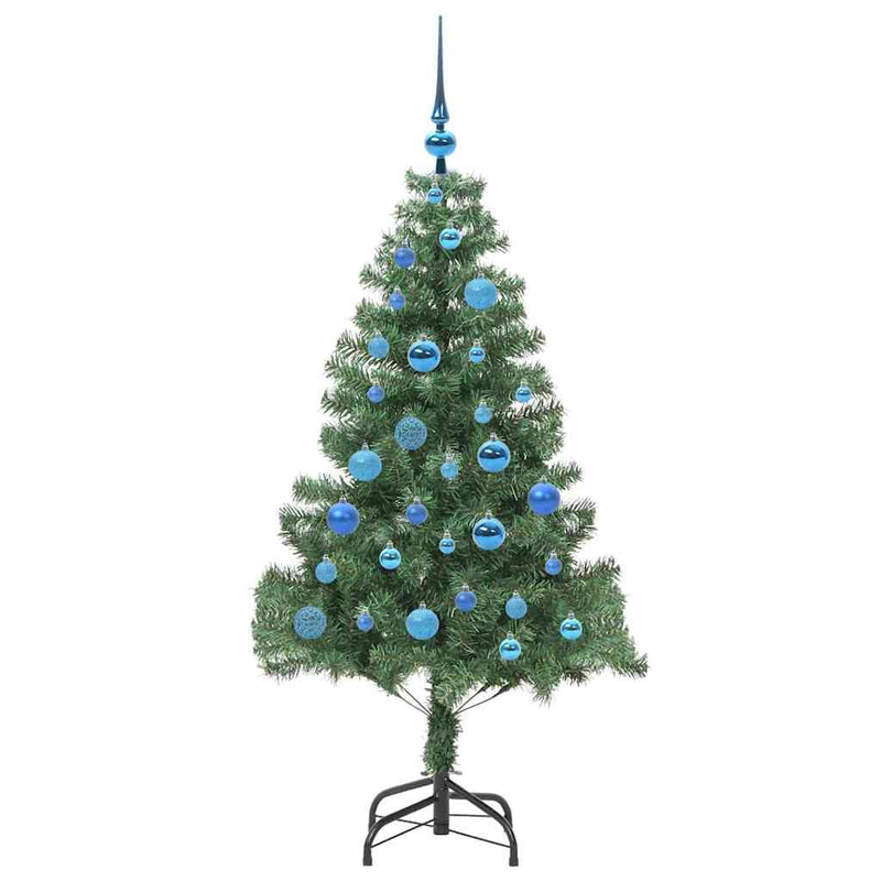 vidaXL Karácsonyfa 150 LED-del állvánnyal Zöld 150 cm PVC